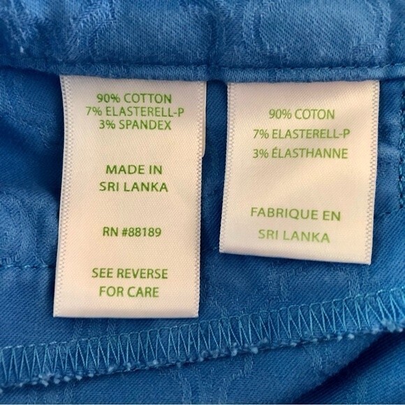 Lilly Pulitzer Kelly Textured Skinny Ankle Pants Light Blue Size 2 Flawed - Picture 5 of 7